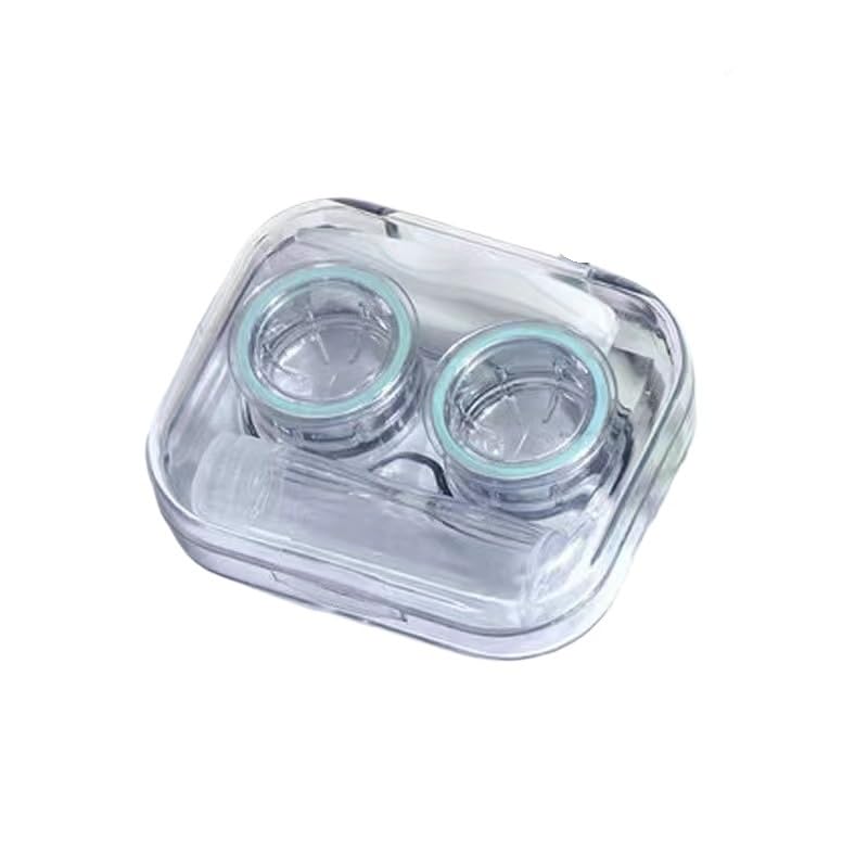 YZWHKJ Portalentillas,Estuche Lentillas Estuche de plástico for Lentes de Contacto, 5 Unidades, Transparente, Ovalado, portátil, con Pinzas y Herramientas for quitarlos.(D)