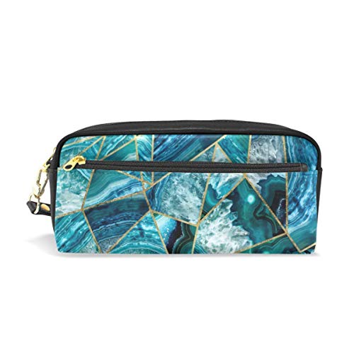 Preisvergleich Produktbild Lawenp Großes Federmäppchen und PU-Ledertasche Modernes rot-weißes Dreieck-Reißverschluss-Briefpapier Zubehör Bleistiftbeutel Comestic Makeup Bag für Mädchen und JungenGroßes Federmäppchen und PU