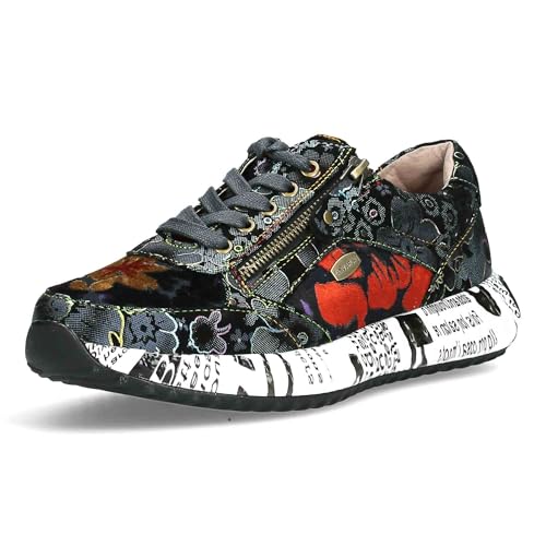 Laura Vita Zapatos con Cordones Sneaker para Mujer Burton 11, Talla:38 EU, Color:Azul