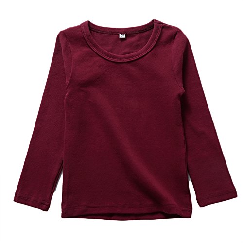 Image of KISBINI Unisex Girls 100% Cotton Long Sleeve T-Shirt Top Tees