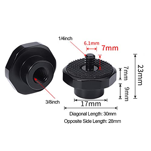 ENZZ Adaptador de parafuso de tripé, adaptador de parafuso de tripé, liga de alumínio de 3/8 a 1/4 c