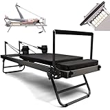 XCSCUK Pilates Reformer, Cama Multifuncional para Ejercicios de Yoga con Fuerza Ajustable para Principiantes y usuarios intermedios (4 Latex Tube)