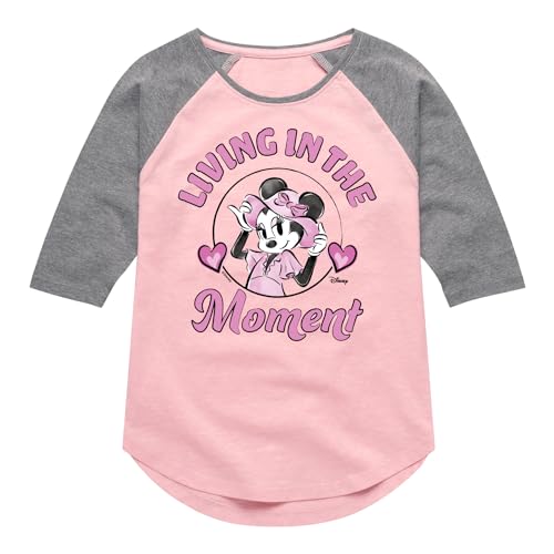 Disney - Living in The Moment - Toddler & Youth Girls Raglan Graphic T-Shirt