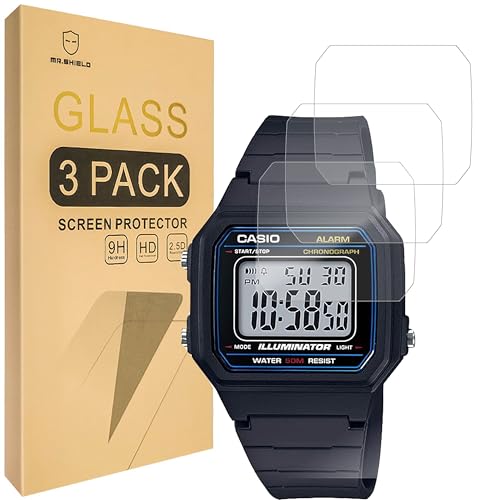 Verre tremp_ Casio W-217H Mr.Shield | Lot de 3 films protecteurs ultra r_sistants
