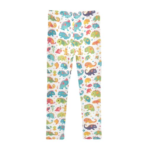Chameleon Cute Cartoon Kids Colorful Kids Girl's Basic Leggings Stretchy High Waisted Lounge Pants Gym2