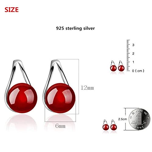 Pendientes de tuerca elegantes con piedras rojas para cenas de gala 2