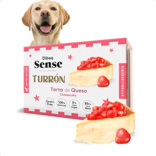 Dibaq Turrón Cheesecake para Perros 185 g Tarta de Queso. Ingredientes 100% Naturales. Sin Azúcares Añadidos. Sin Cereales. Especial Navidad