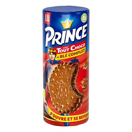 Prince de LU Chocolat - Biscuit Fourré Goût Tout Choco - Au Blé Complet - Idéal pour le Goûter - 300 g