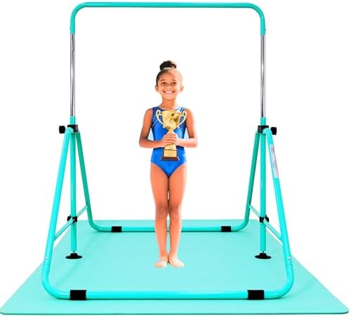MARFULA Foldable Gymnastic Bar for Kids Ages 3-12, 9 Height Level...
