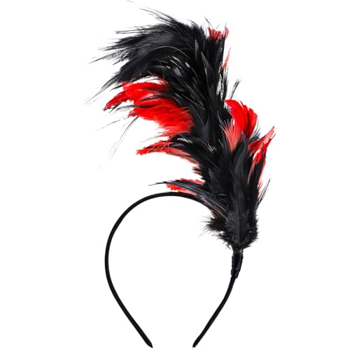 Qianyu Bibi à plumes des années 1920 pour femme – Coiffe Kentucky Gatsby Derby – Chapeau bibi pour thé, cocktail, mariage
