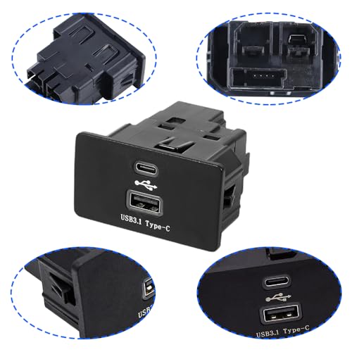 Upgrade USB Interface for Apple Carplay, Type-C + USB Module Hub Compatible with Ford Lincoln SYNC 3 Version 3.4 Replaces# HC3Z-19A387-EFast Charging