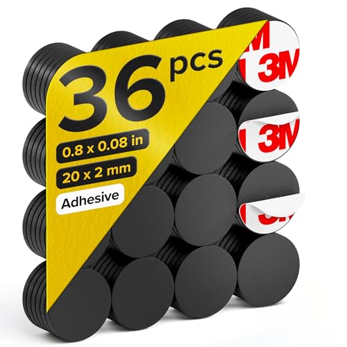 Hyper-Sticky Round Flexible Magnets with Adhesive Backing - (36pcs 0.8