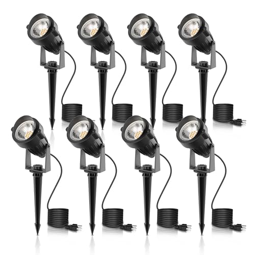 Image of L LOHAS LED 5W Dusk to Dawn Outdoor Spotlight 3000K Landscape Light 8 Pack
