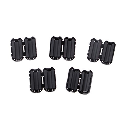 5 Pcs 5mm Clip-On Ferrite Core Noise Suppressor RFI Clip Cable High Low Pass 10-24v