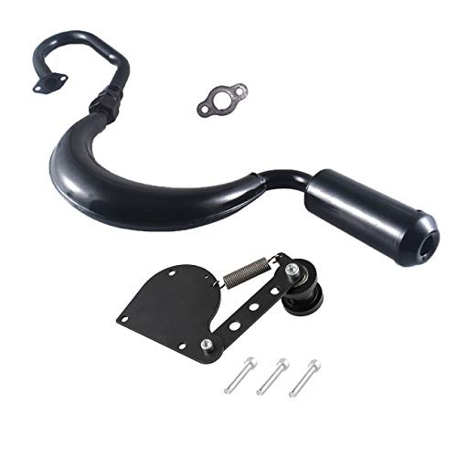 HGC Black Exhaust Pipe Muffler Chain Tensioner 48cc 66cc 70cc 80cc Motorized Bike