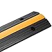 Reliancer 4 Pack 1-Channel Rubber Cable Protector Ramp Traffic Speed Bump 18000lbs Capacity Heavy Duty Cable Protective Cover Ramp Driveway Hose Cord Track Protector Wires Concealer for Garage Parking