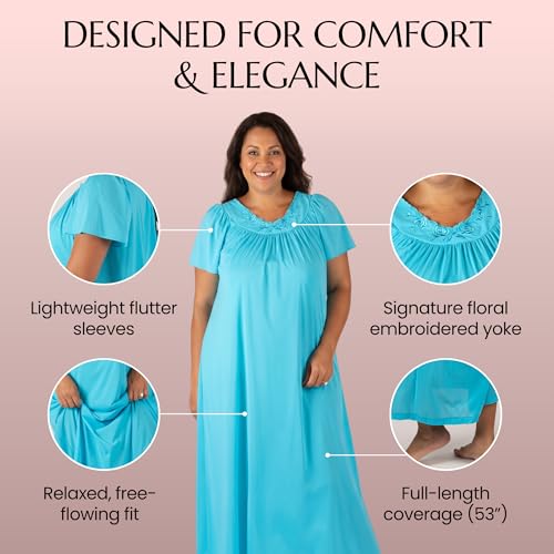 Image of Shadowline Women's Petals 53 Inch Short Flutter Sleeve Long Gown