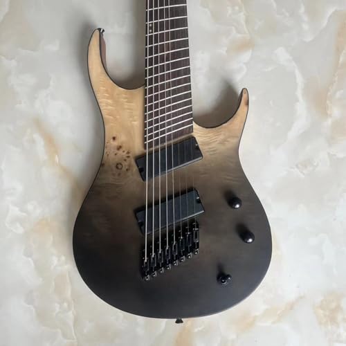 Cobyda MGP03140910 Upgrade Fanned Fret 8 String Electric Guitar Quilt Maple Top High Output Humbucker Pickups Stainless Steel 24 Frets Full-Size Standard Guitar thumb #4