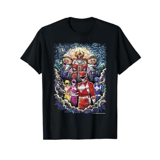 Power Rangers Mighty Morphin' Megazord Starry Night Poster T-Shirt