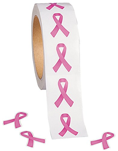 OrangeTag 500 PINK RIBBON Stickers BREAST CANCER AWARENESS/Great for Invitations Badges...