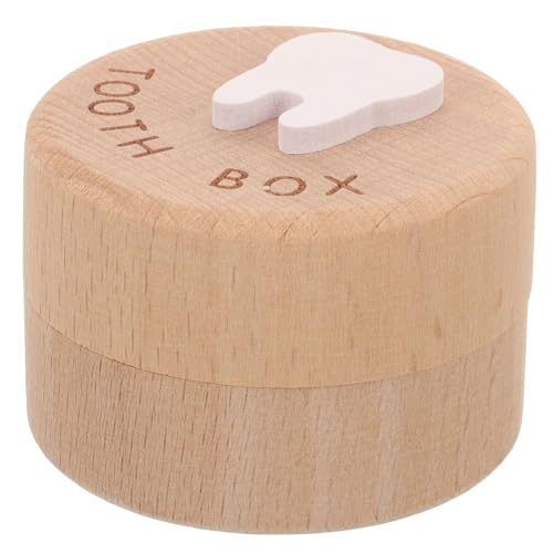 JHKNNK Caja de Dientes de Leche Niñas en Madera Natural, Estuche Organizador Portátil para Recuerdos de Dientes y Cabello Fetal, Contenedor Seguro y Compacto para Guardería, Obsequio