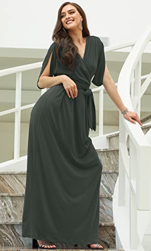 Image of KOH KOH Womens Long Pleated Flowy Modest Evening Wedding Guest Maxi Dress