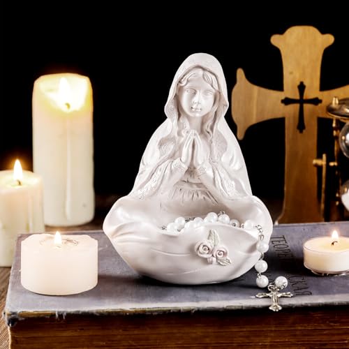Lineshading Our Lady of Grace Statue Virgin Mary Keepsake Rosary Holder, 5" Blessed Mother Statues, Resin Relic, Catholic Gifts for Women Religious Home Decor (Novelty) by Lineshading - Used condition - Image 4