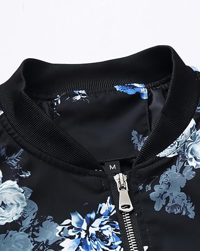 Image of HENGAO Men's Stylish Floral Bomber Jacket