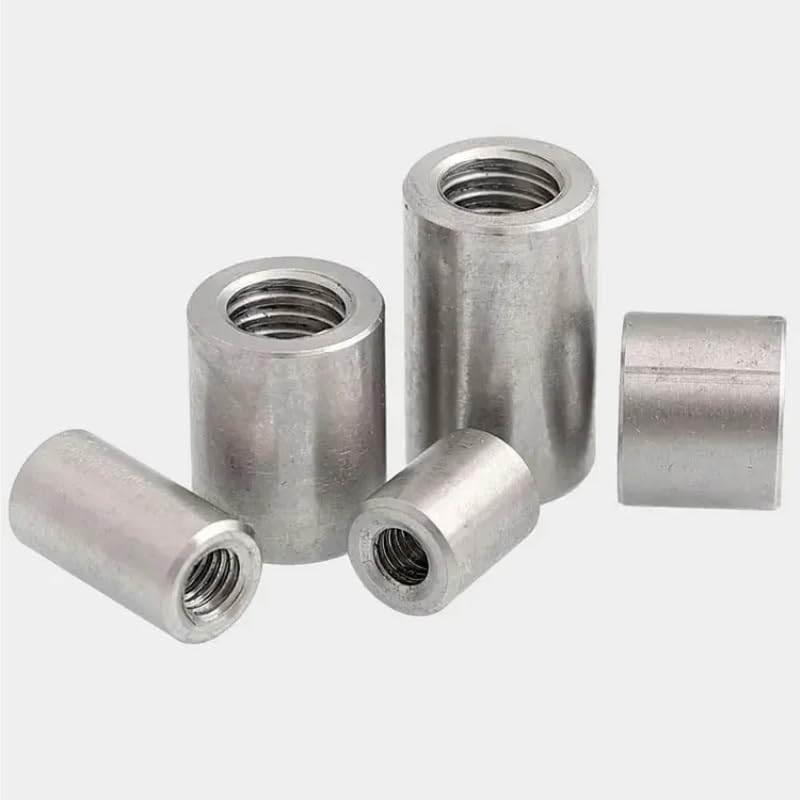 Round Coupling Nuts, Pack of 10 Round Coupling Nuts Multiple Metric Sizes(M6x10x8mm)