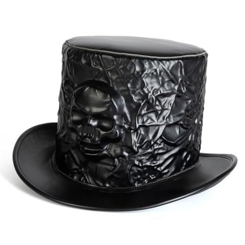 Chapeau victorien haut de forme avec motifs crânes aux finitions premium