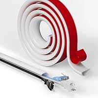 Kabelkanal Weiß Selbstklebend,Flexible Silikon Kabelschacht Kabel Verstecken Kabelabdeckung für Wand,TV,Decke,Boden,Fußleisten,2M Länge,27(B) x 15(H) mm