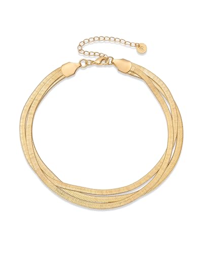 PAVOI 14K�S�[���h���b�L�X�l�[�N�`�F�[���A���N���b�g �����p �������ꂽ�~�j�}���X�g�T�}�[�X�^�C���W���G���[, 9" + 2" extender, �C�G���[�S�[���h, ��΂Ȃ�