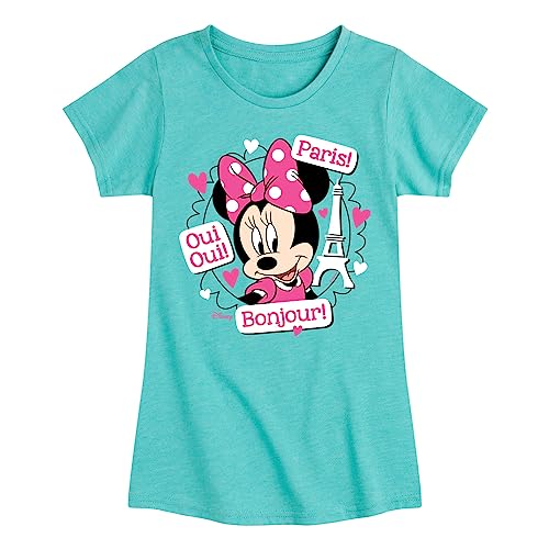 Disney Characters - Mickey & Friends - French - Oui Oui, Paris, Bonjour - Toddler & Youth Girls Short Sleeve T-Shirt