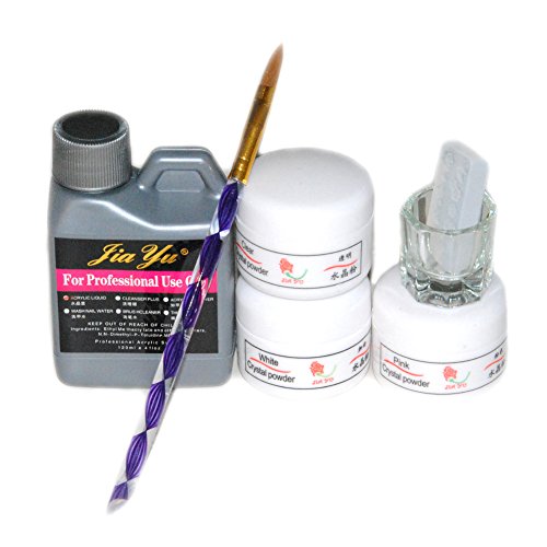 Fashion Zone Pro Acrylic Powder Liquid Nail Art Tip Dust 3D Mold Brush Deco Set