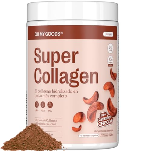 Super Collagen Sabor Chocolate - Colágeno con Magnesio, Ácido Hialurónico y Biotina - Tipo I y...