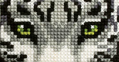 Orchidea - Cushion Cross Stitch Kit - White Tiger - Printed Canvas - 4.5 Count - for Adults - 9531, 40 x 40cm - Image 2