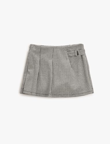 Koton Pleated Skort, Falda niñas, Black Check(9C9),