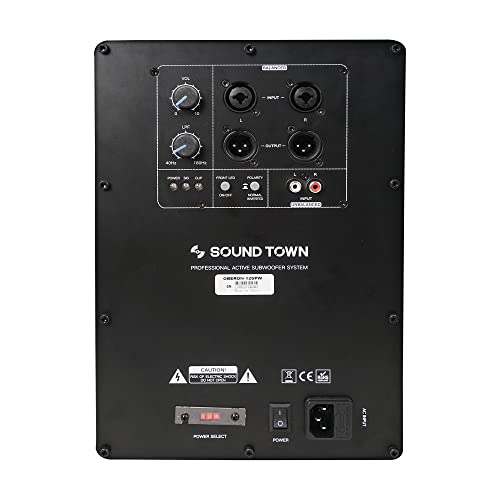 Image of Sound Town Oberon Series 12 inch 800W Powered PA /DJ Subwoofer with Class-D Amplifier, LPF, Birch Plywood, Black (OBERON-12SPW)