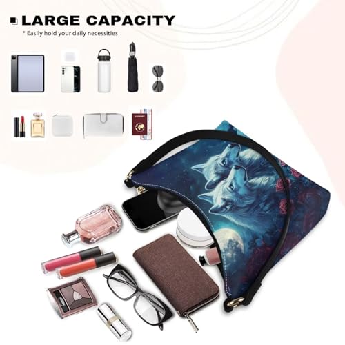 Image of Handbag for Women Leather Underam Shoulder Bag with Zipper Fashion Work Purse Waterproof Travel Wallet
