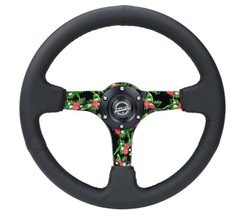 Volant tulipe 7.6cm en cuir noir résistant pour corriger la direction