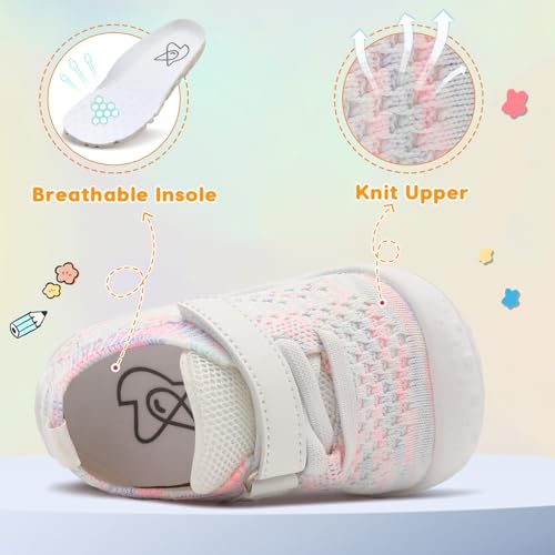 Leisfit Baby Boys Girls Shoes First Walking Shoes Infant Sneakers Crib Shoes Lightweight Breathable Shoes Color 12-18 Months thumb #4