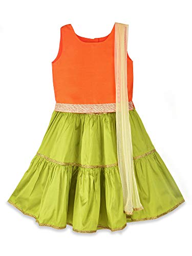 K&U - Vestido - para niña Naranja naranja 5-6 Años