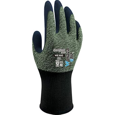 Wonder Grip WG-300 Comfort Lite Latex Coated Work Glove Grip Safety Glove for High Grip L/09 Latex Green L/9 Cover