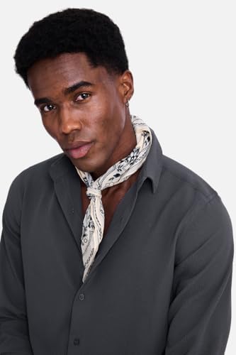 Image of SNITCH Men Casual Shirt | Slim Fit Long Sleeve Spread Collar Vertical Crinkle Textured Pattern | Breathable Polyester Blend & Stretchable Fabric for Casual Outing & Everyday Use
