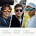 Fanshen Polarized Sunglasses for Men Women, UV Protection Lightweight Mens Sun Glasses for Driving Fishing Golf Cycling (Black&Ice Blue&Red)