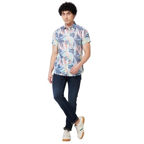 Image of Spykar Cotton Printed Half Sleeve Regular Fit Shirt for Men