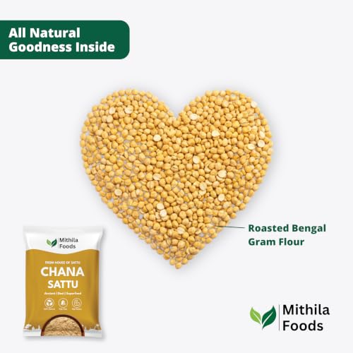 Image of MITHILA FOODS 500 g Authentic Bihari Chana Sattu | High Protein, Fiber, Superfood | 100% Fresh Natural Roasted Gram Channa Flour | Hydrating, Instant Energy Booster | Traditional Flavor From Bihar