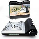 GREEN HAVEN Ultra Slim Portable Butane Gas Stove – Compact Single Burner Camping Cooker for Indoor & Outdoor Use, Lightweight Tabletop Gas Hob with Piezo Ignition, Heat Control & Carry Case