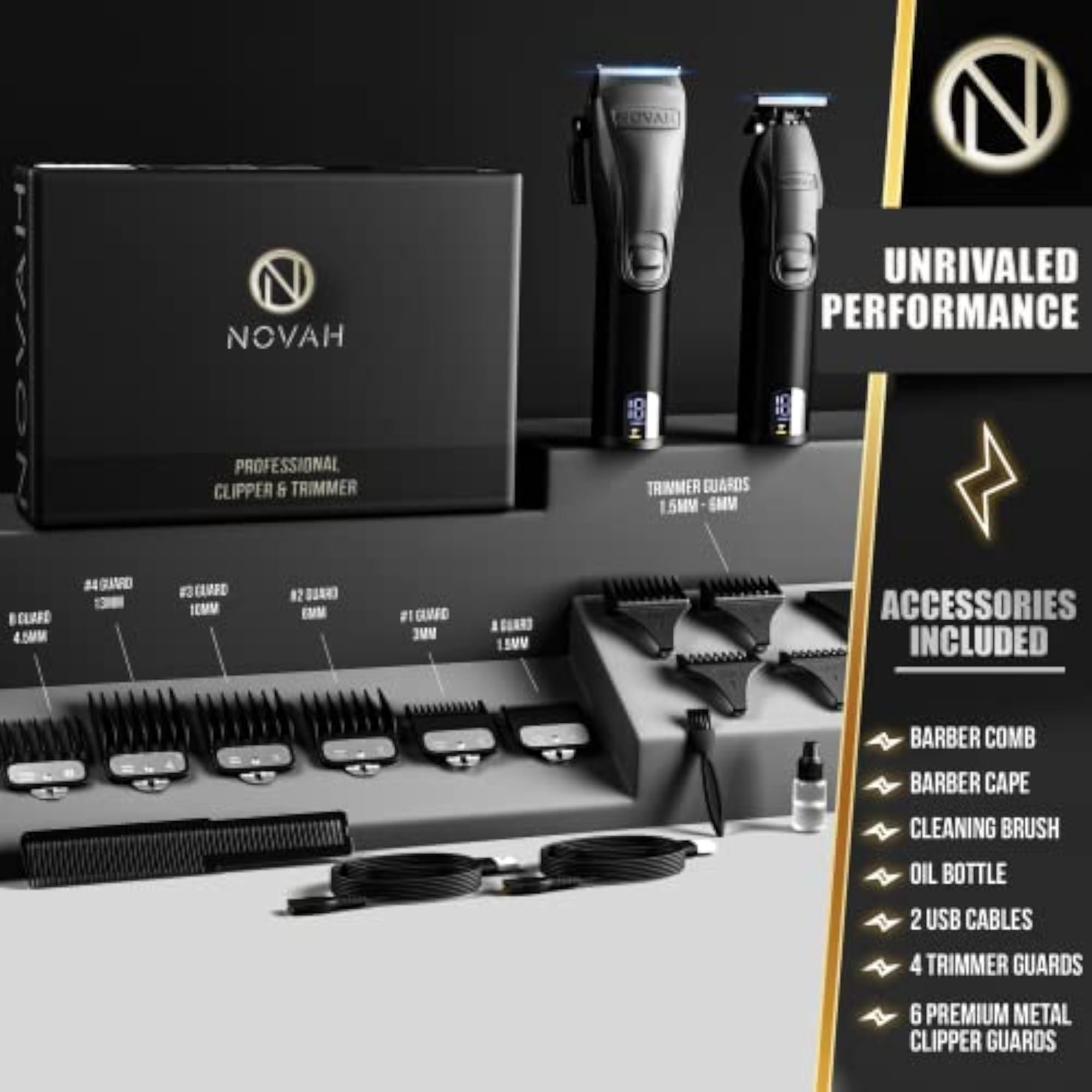 Professional Hair Clippers and Trimmer Kit for Men