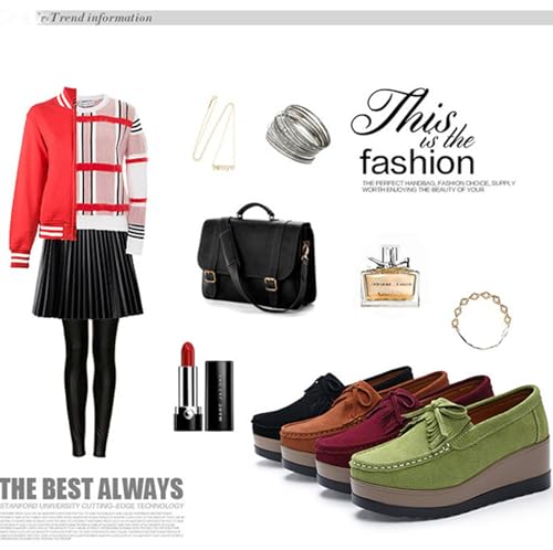 Lefu Women's Tassel Suede Wedge Shoes with Arch Support, Wide Low Cut Casual Shoes2